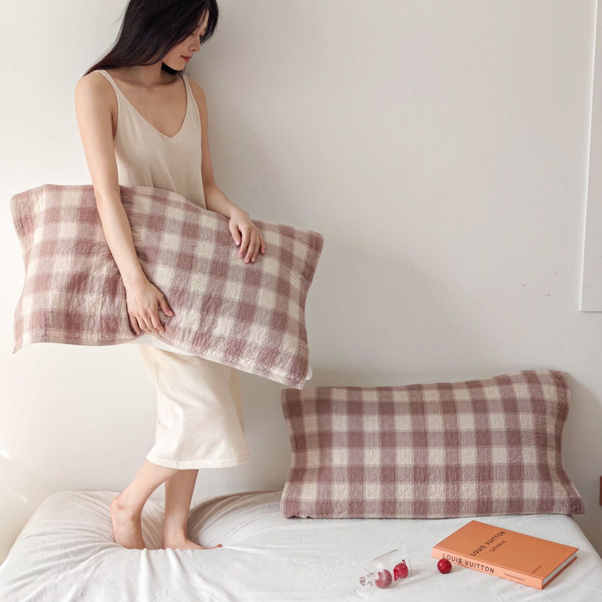 91家纺网 家纺一手货源 找家纺 （总）沐瑟家纺 2026新款格子款枕巾垫巾