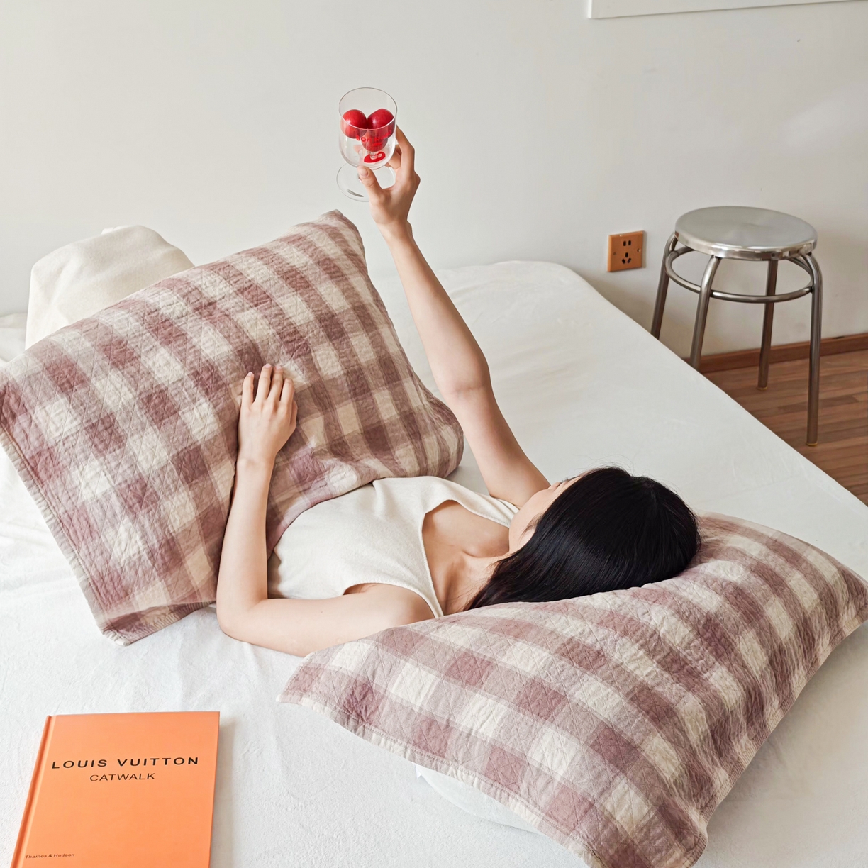 91家纺网 家纺一手货源 找家纺 （总）沐瑟家纺 2026新款格子款枕巾垫巾