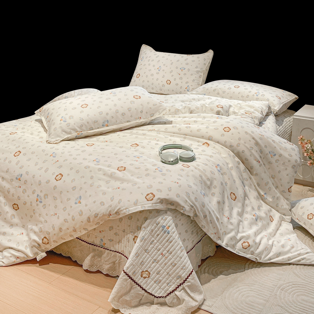 91家纺网 家纺一手货源 找家纺 娜朵家纺 2026新款全棉印花床盖四件套 缤纷乐园