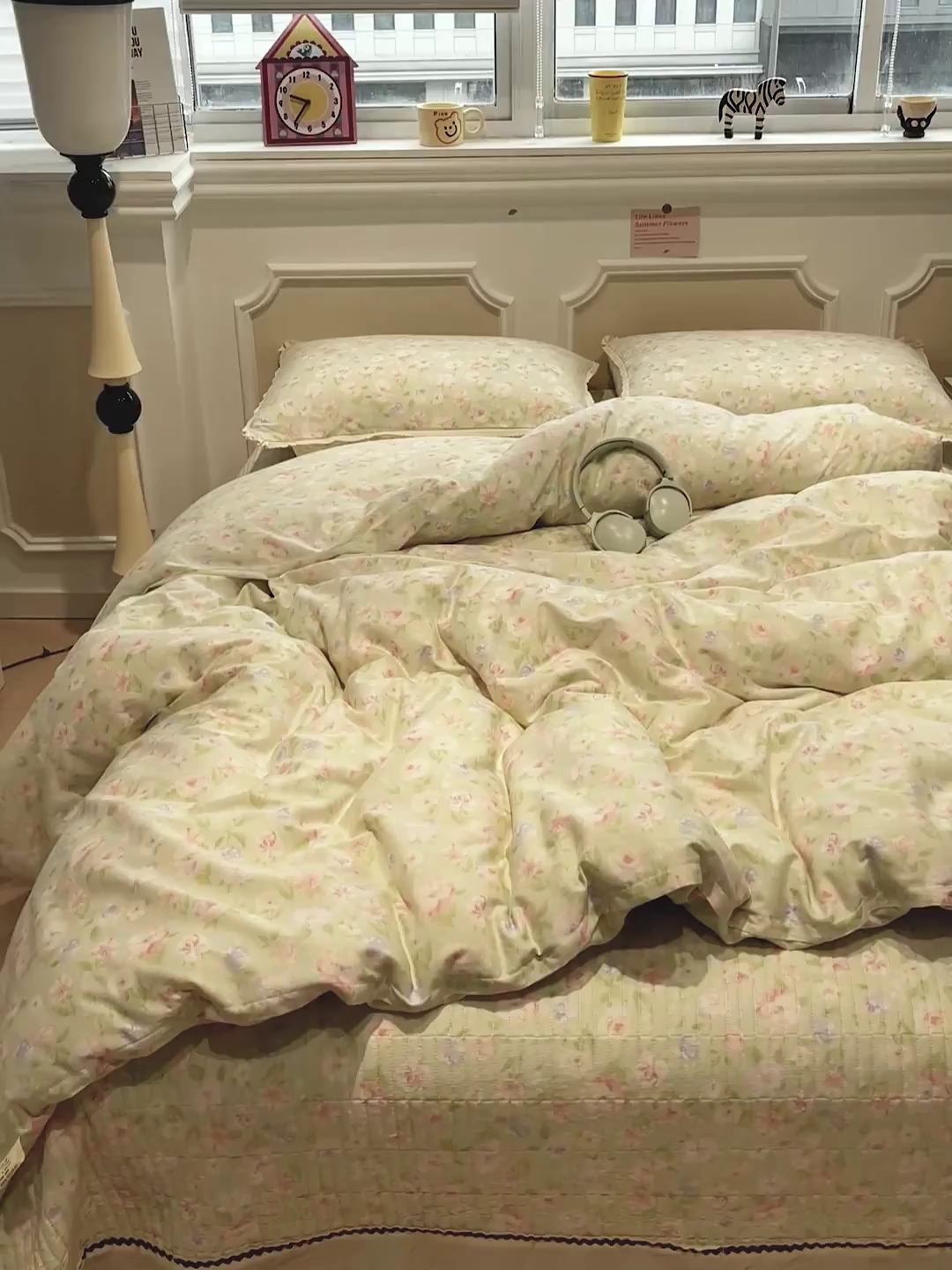 91家纺网 家纺一手货源 找家纺 娜朵家纺 2026新款全棉印花床盖四件套 春晓绿