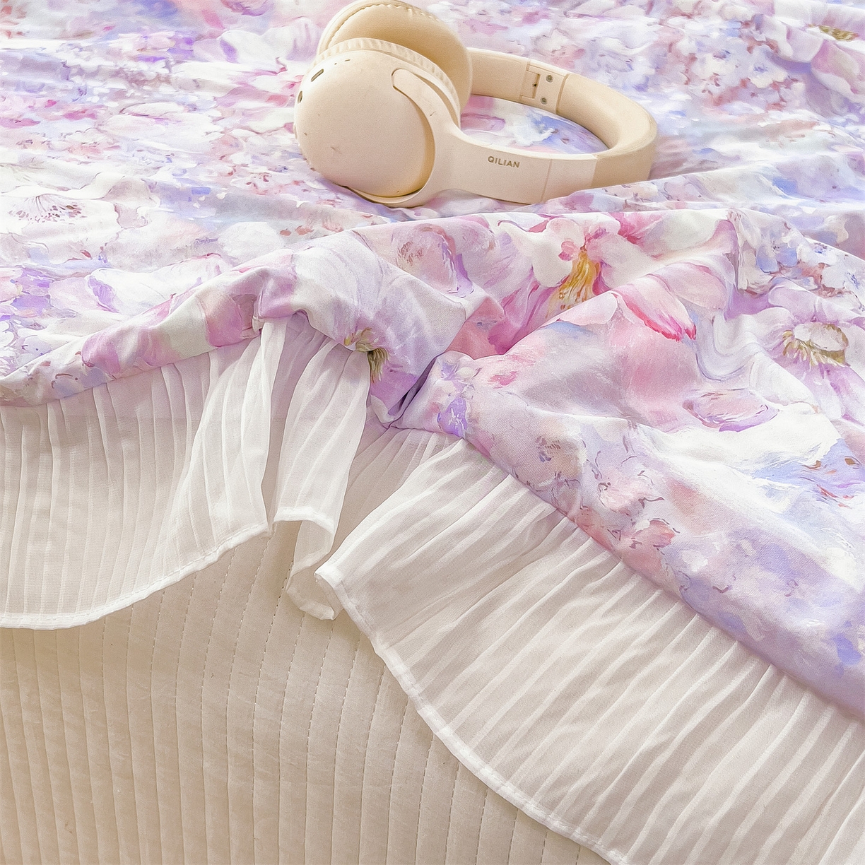 91家纺网 家纺一手货源 找家纺 兄弟坊 2026春夏新款小清新凉感韩版花边夏被夏凉被午睡被空调被 芬芳花园