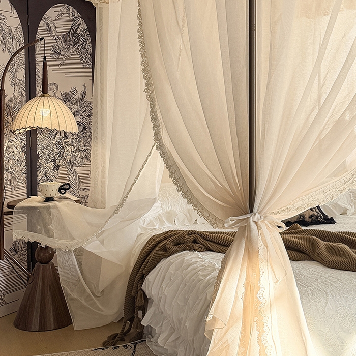 91家纺网 家纺一手货源 找家纺 （总）都市缘蚊帐 2026新款906系列香思缦多丽棉纱落地宫廷蚊帐