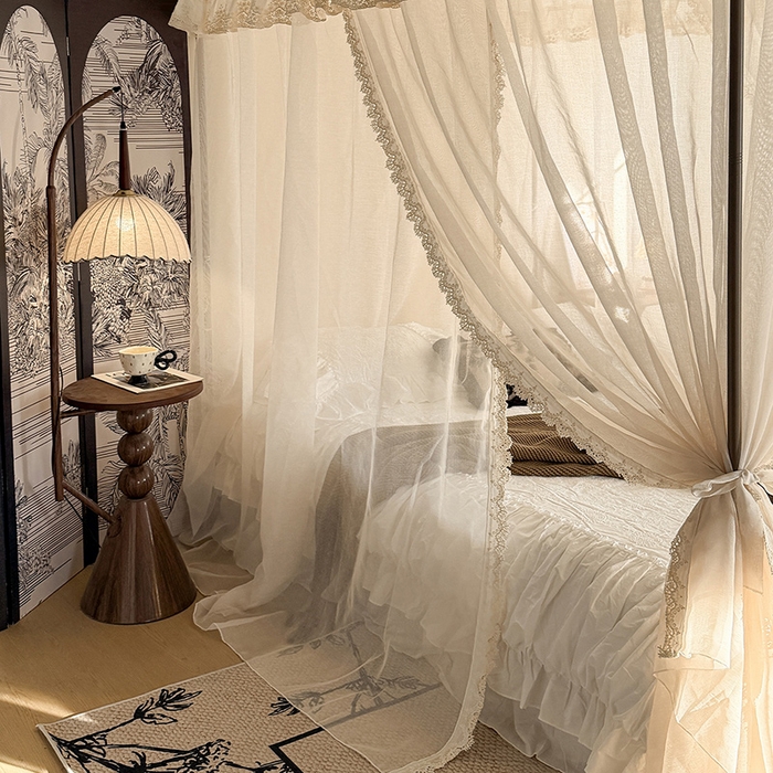 91家纺网 家纺一手货源 找家纺 （总）都市缘蚊帐 2026新款906系列香思缦多丽棉纱落地宫廷蚊帐