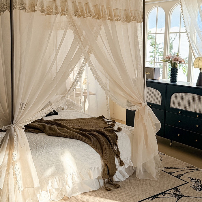 91家纺网 家纺一手货源 找家纺 （总）都市缘蚊帐 2026新款906系列香思缦多丽棉纱落地宫廷蚊帐