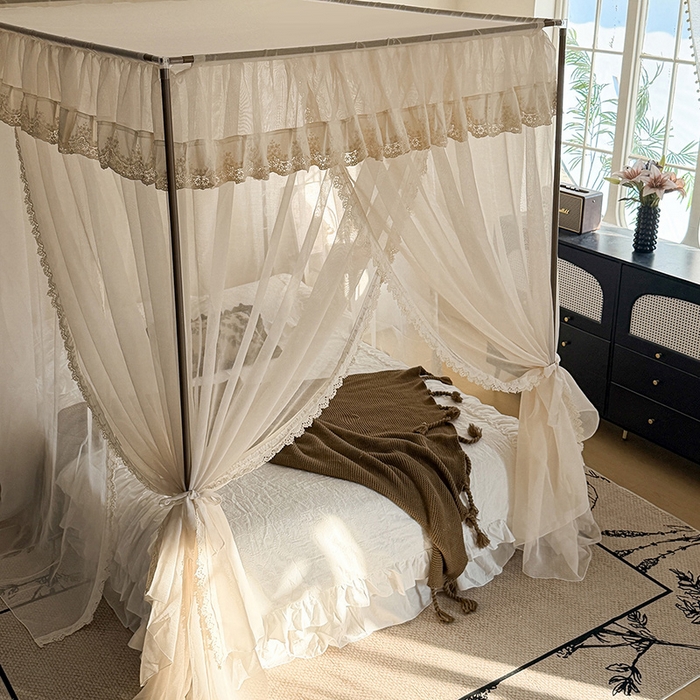 91家纺网 家纺一手货源 找家纺 （总）都市缘蚊帐 2026新款906系列香思缦多丽棉纱落地宫廷蚊帐