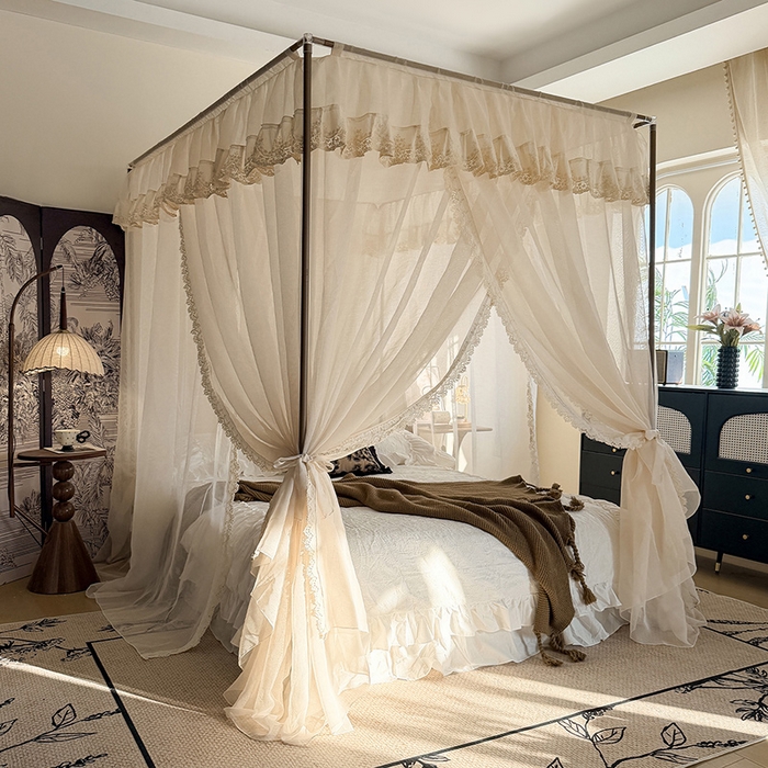 91家纺网 家纺一手货源 找家纺 （总）都市缘蚊帐 2026新款906系列香思缦多丽棉纱落地宫廷蚊帐