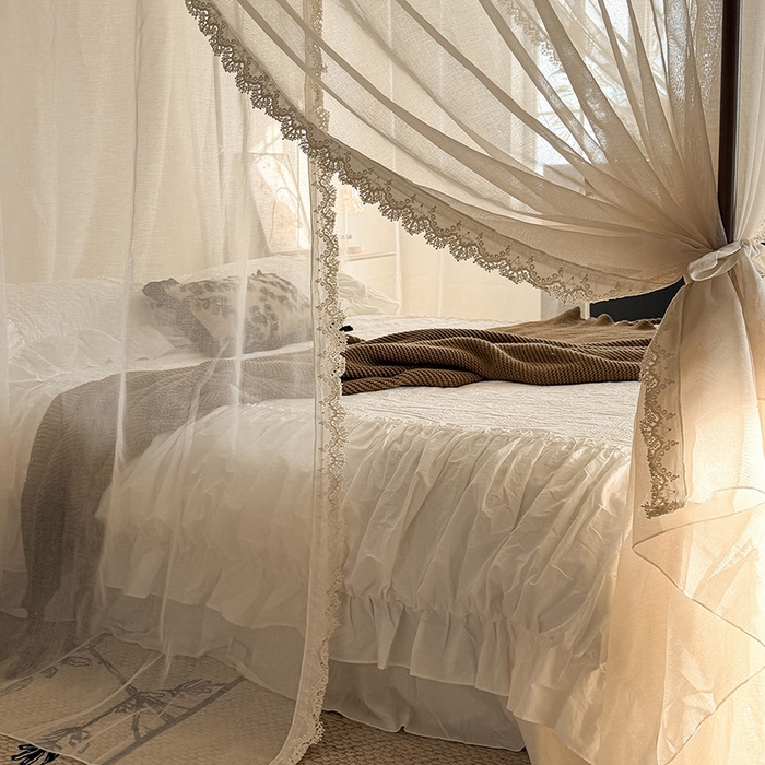91家纺网 家纺一手货源 找家纺 （总）都市缘蚊帐 2026新款906系列香思缦多丽棉纱落地宫廷蚊帐