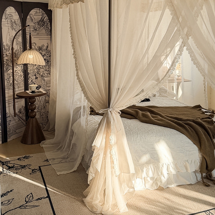 91家纺网 家纺一手货源 找家纺 （总）都市缘蚊帐 2026新款906系列香思缦多丽棉纱落地宫廷蚊帐