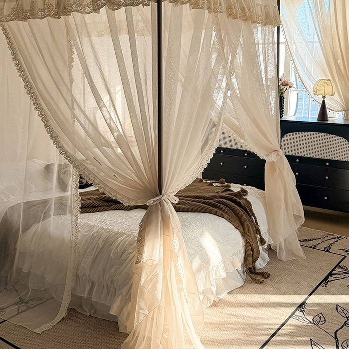 91家纺网 家纺一手货源 找家纺 （总）都市缘蚊帐 2026新款906系列香思缦多丽棉纱落地宫廷蚊帐