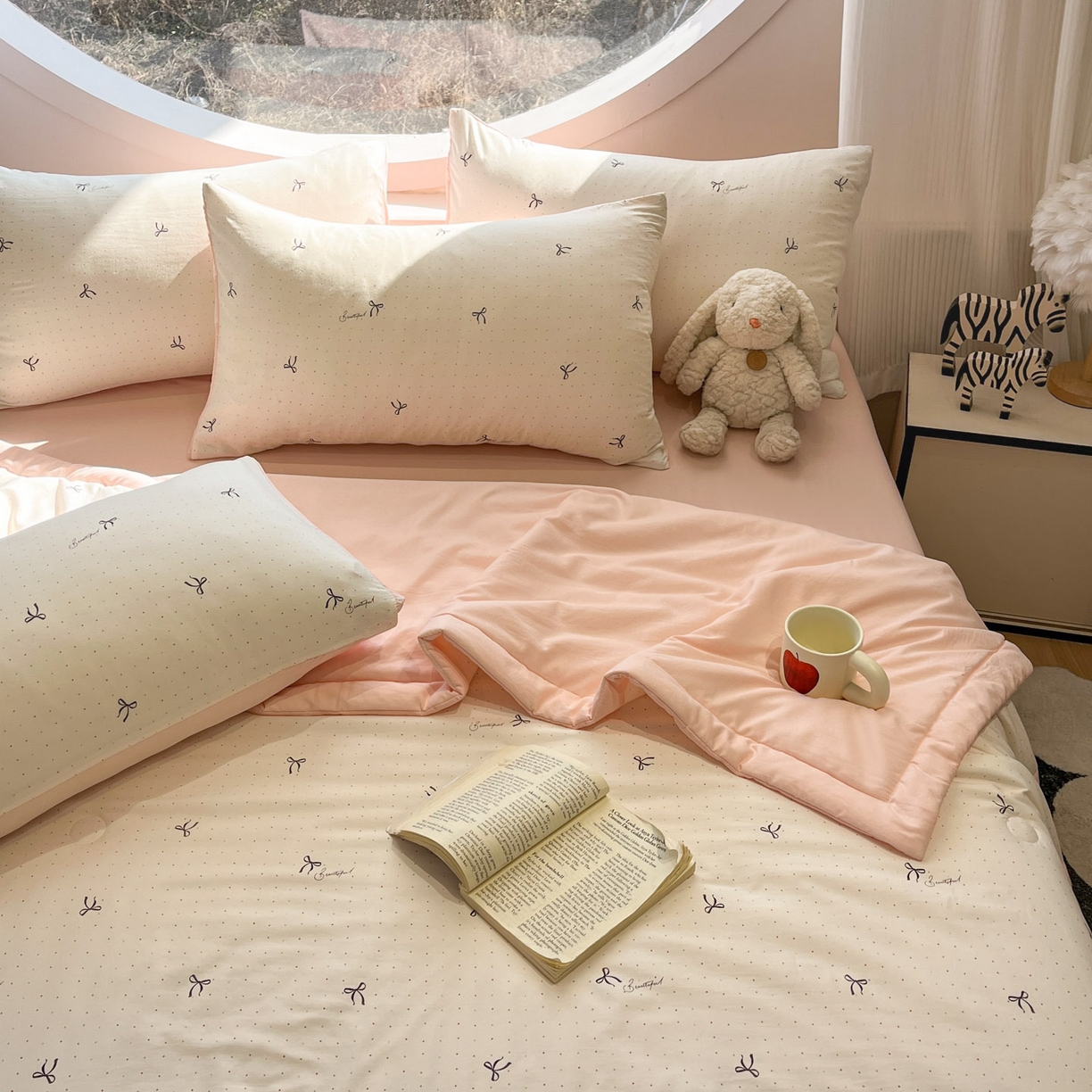 一加一 2026新款洛卡棉印花大豆夏被四件套 彩色甜梦