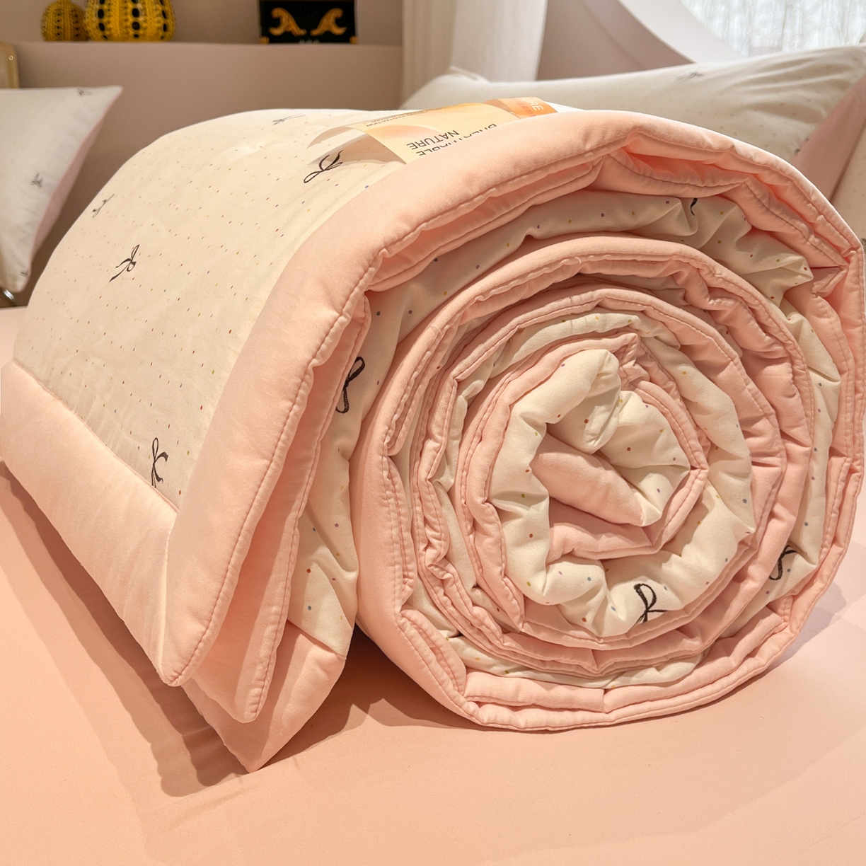 91家纺网 家纺一手货源 找家纺 一加一 2026新款洛卡棉印花大豆夏被四件套 彩色甜梦