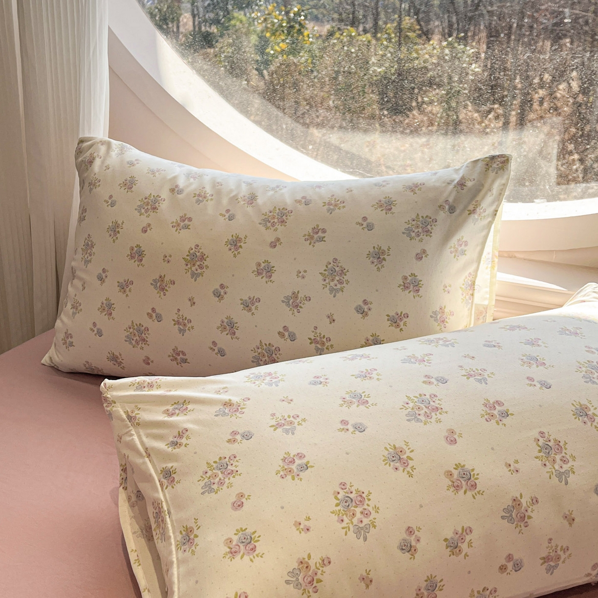 91家纺网 家纺一手货源 找家纺 一加一 2026新款洛卡棉印花大豆夏被四件套 粉紫花序