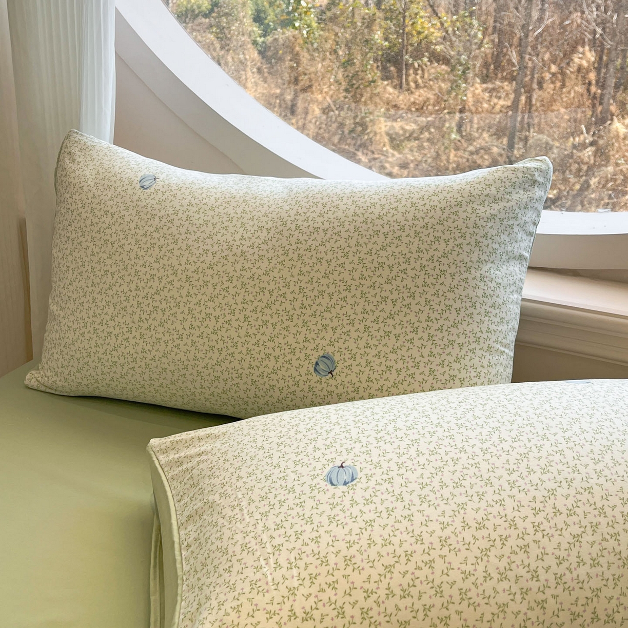 91家纺网 家纺一手货源 找家纺 一加一 2026新款洛卡棉印花大豆夏被四件套 青禾随影