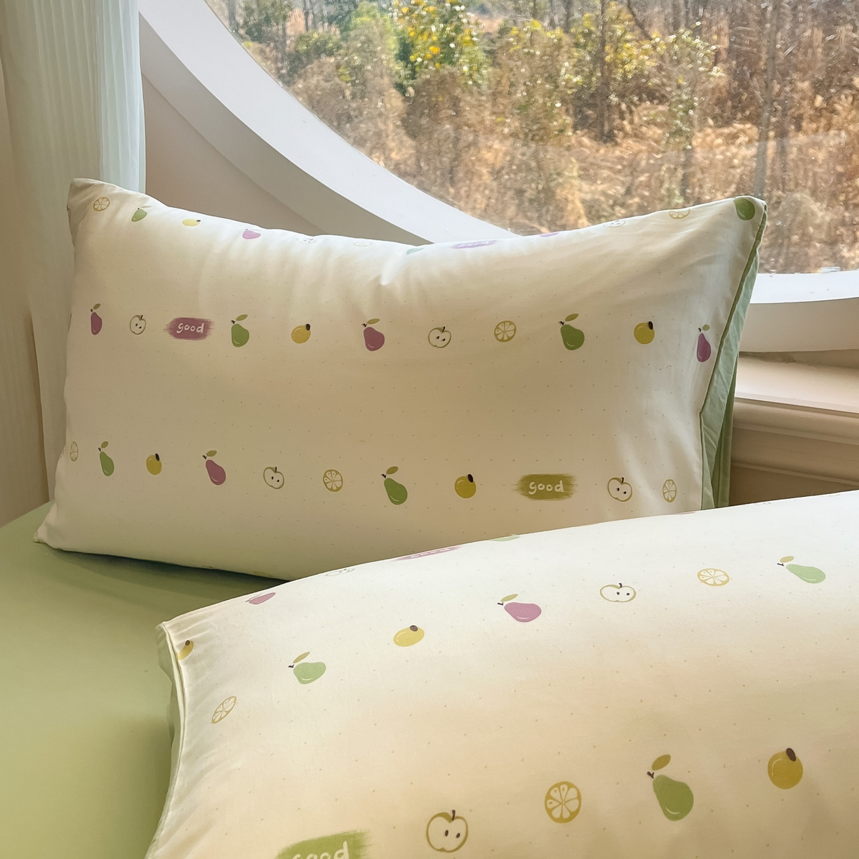 91家纺网 家纺一手货源 找家纺 一加一 2026新款洛卡棉印花大豆夏被四件套 元气小果