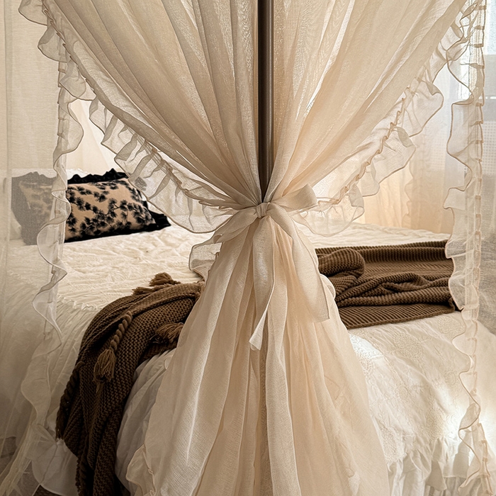 91家纺网 家纺一手货源 找家纺 （总）都市缘蚊帐 2026新款906系列宝格丽多丽棉纱落地宫廷蚊帐