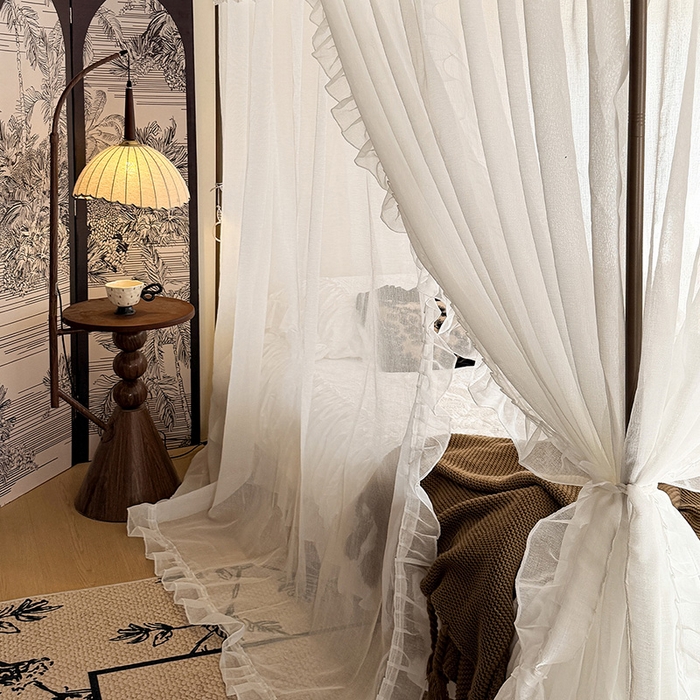 91家纺网 家纺一手货源 找家纺 都市缘蚊帐 2026新款906系列宝格丽多丽棉纱落地宫廷蚊帐 906宝格丽-云雾白