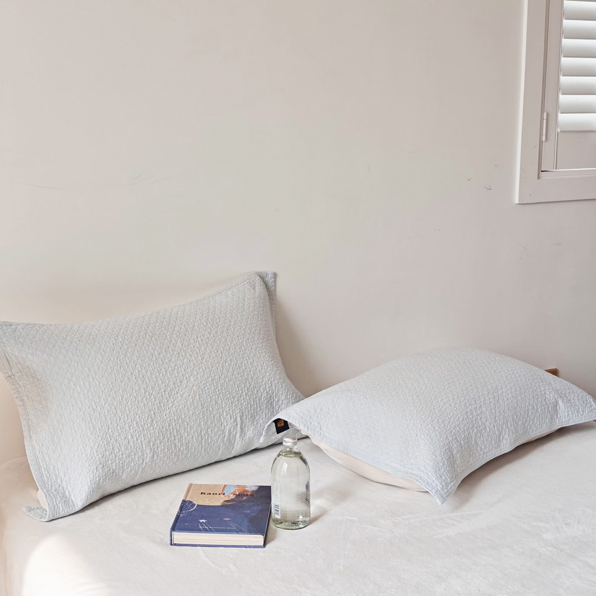 91家纺网 家纺一手货源 找家纺 沐瑟家纺 2026新款格子款枕巾垫巾 素格-浅蓝