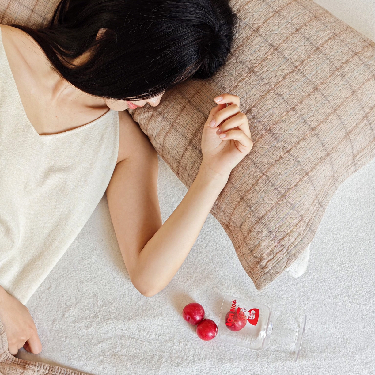 91家纺网 家纺一手货源 找家纺 沐瑟家纺 2026新款格子款枕巾垫巾 芸柚-浅咖