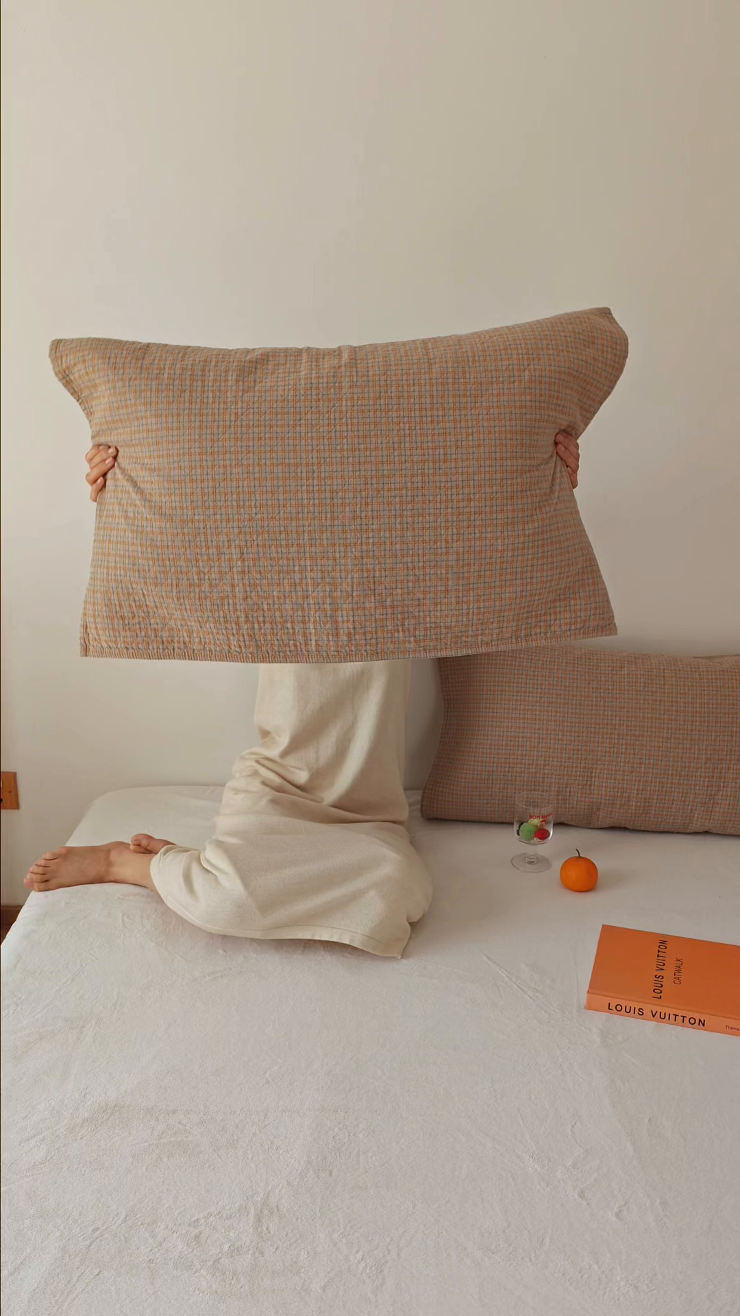 91家纺网 家纺一手货源 找家纺 沐瑟家纺 2026新款格子款枕巾垫巾 芸榕-卡其