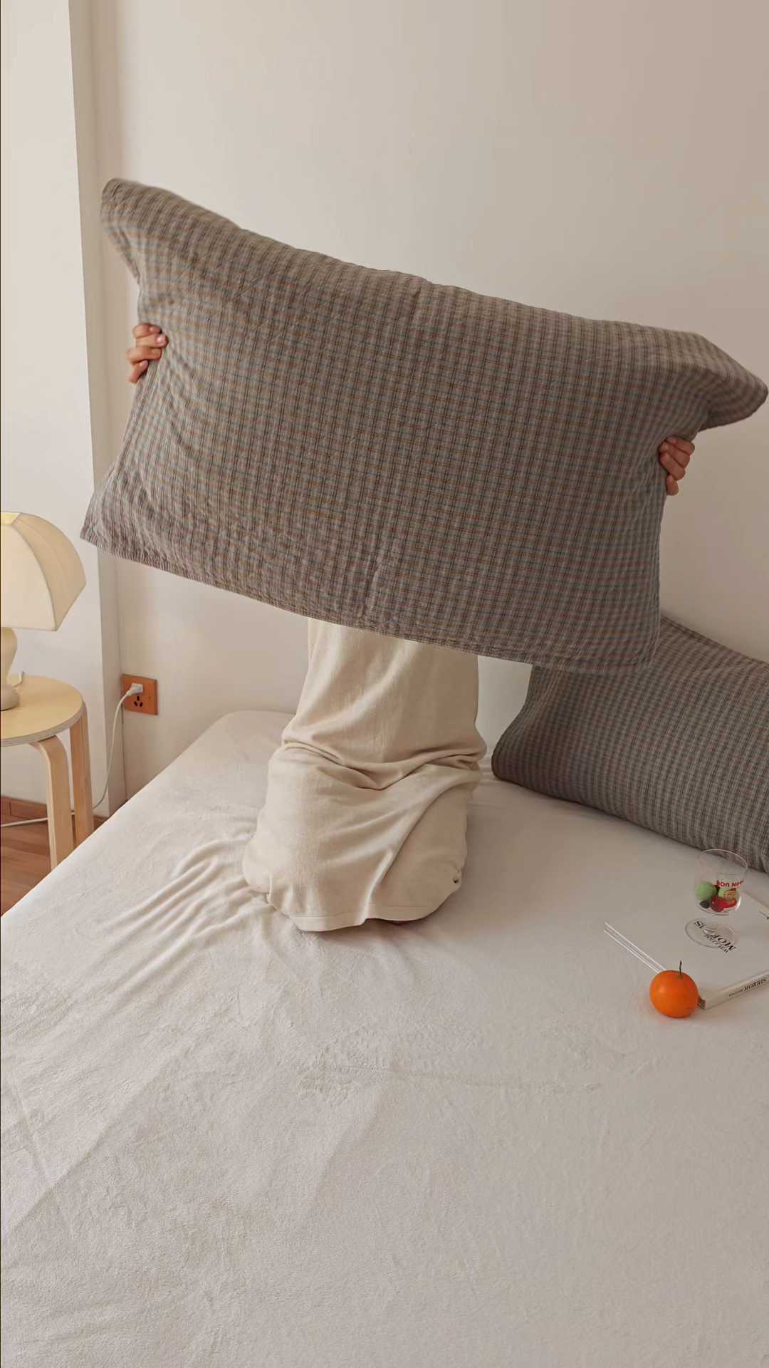 91家纺网 家纺一手货源 找家纺 沐瑟家纺 2026新款格子款枕巾垫巾 芸榕-灰绿