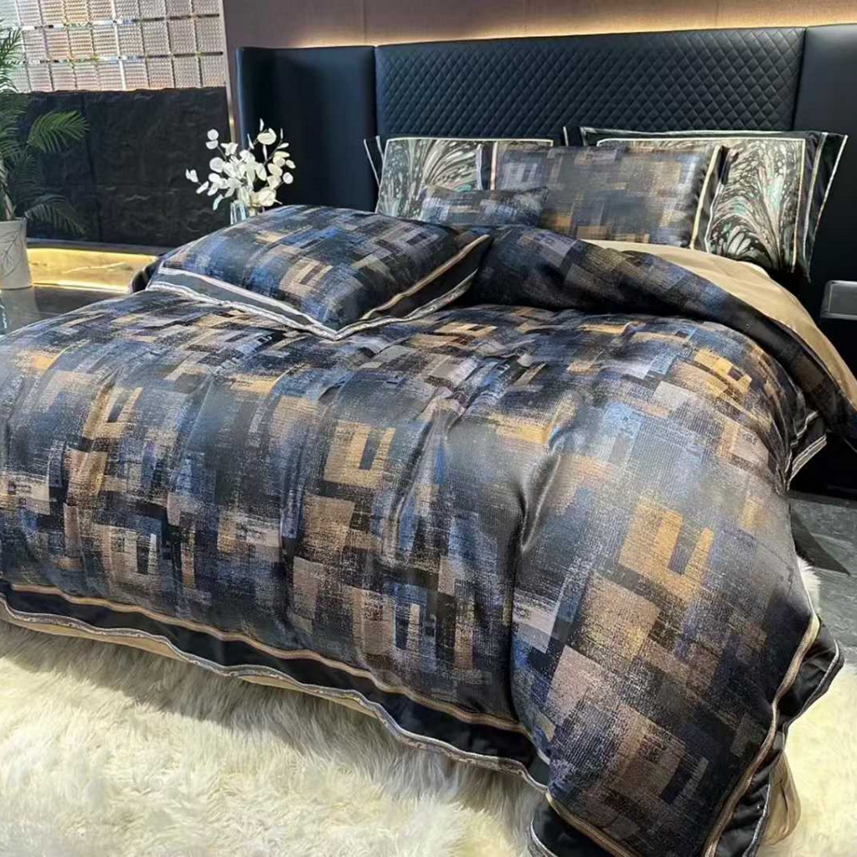 91家纺网 家纺一手货源 找家纺 （总）edra 2026新款真丝天丝轻奢提花床盖款四件套