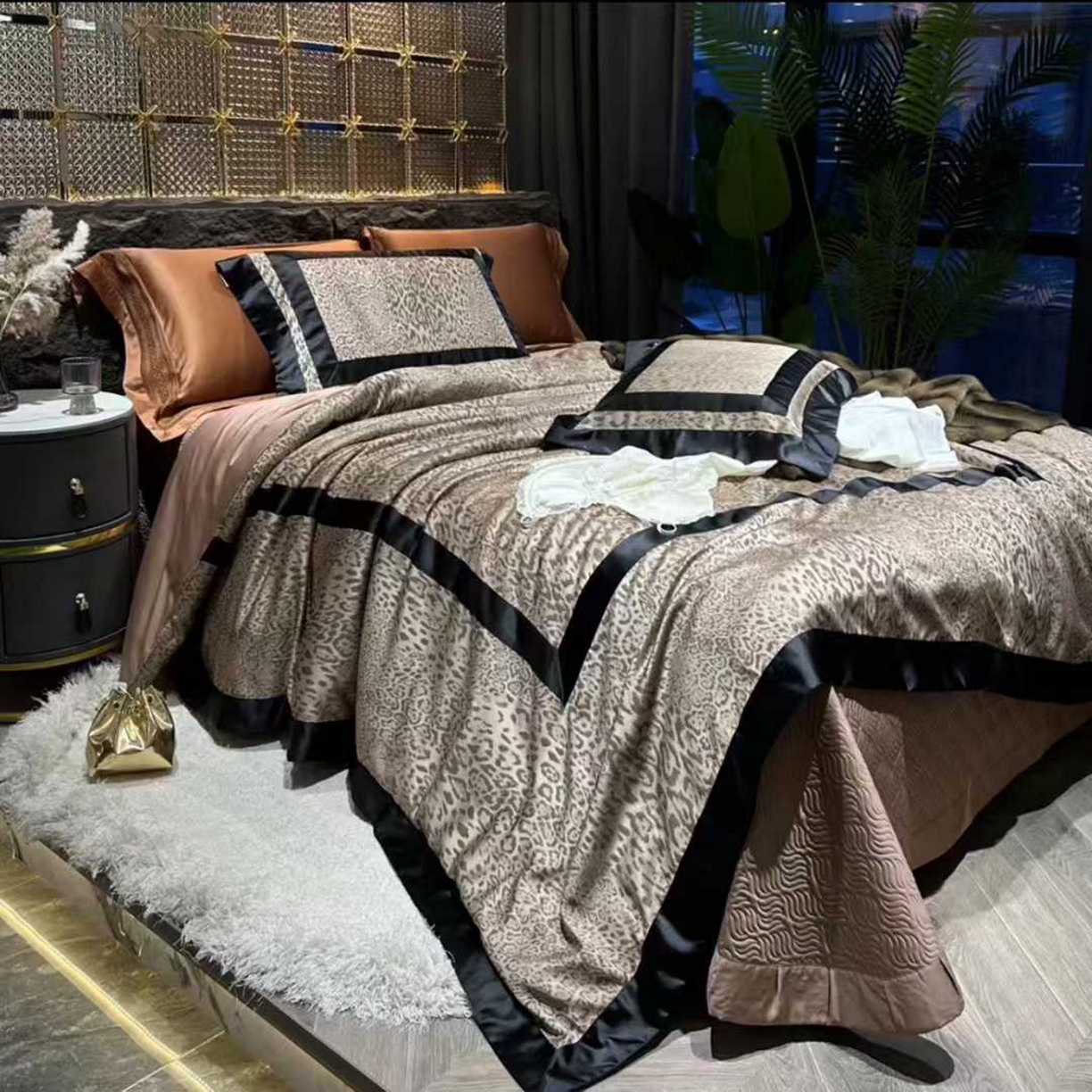 91家纺网 家纺一手货源 找家纺 （总）edra 2026新款真丝天丝轻奢提花床盖款四件套