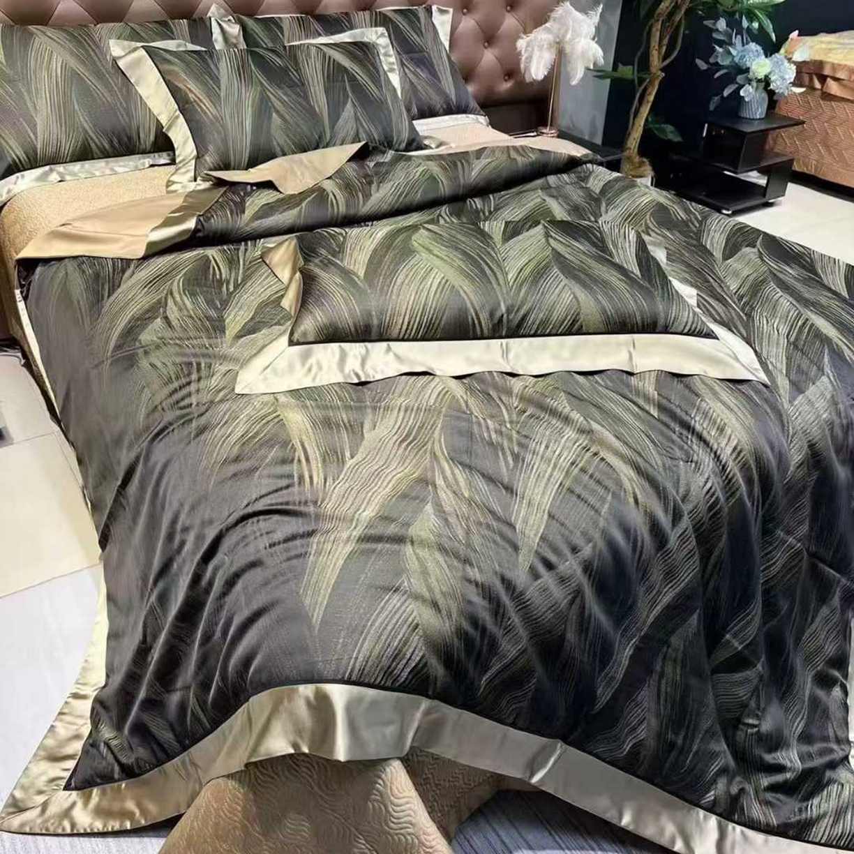 91家纺网 家纺一手货源 找家纺 （总）edra 2026新款真丝天丝轻奢提花床盖款四件套