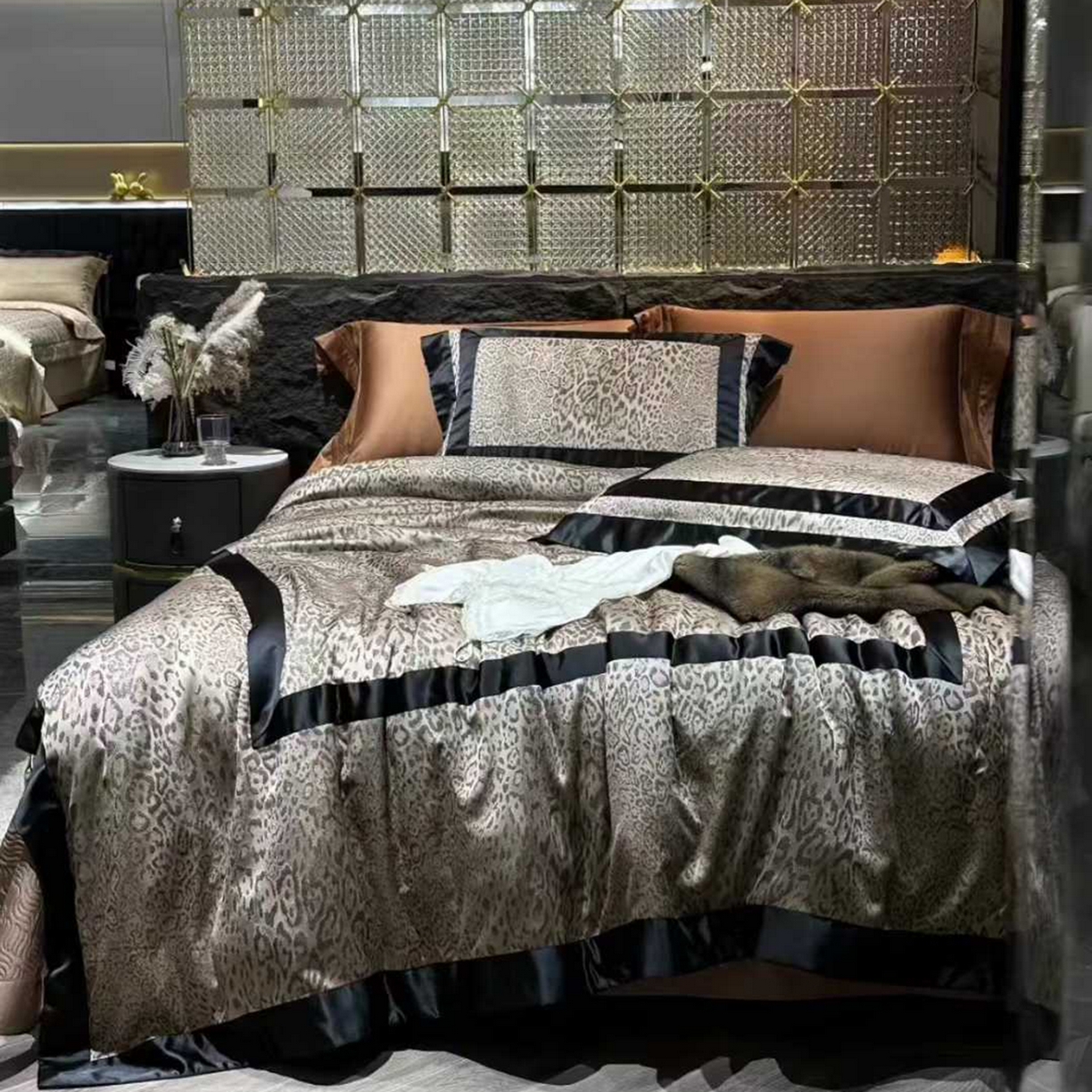 91家纺网 家纺一手货源 找家纺 edra 2026新款真丝天丝轻奢提花床盖款四件套 魅惑