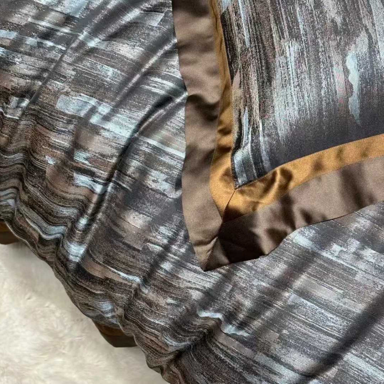 91家纺网 家纺一手货源 找家纺 edra 2026新款真丝天丝轻奢提花床盖款四件套 莫奈