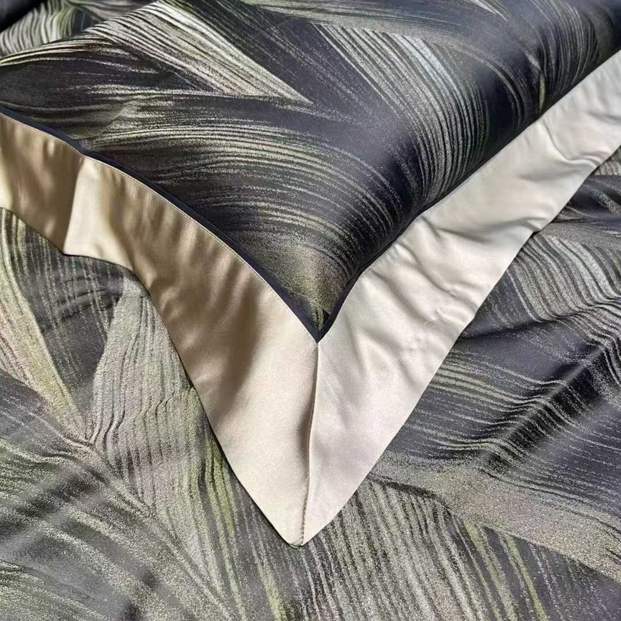 91家纺网 家纺一手货源 找家纺 edra 2026新款真丝天丝轻奢提花床盖款四件套 叶岚