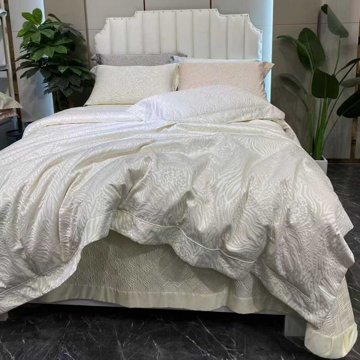 （总）edra 2026新款纯棉长绒棉轻奢拉花床盖款四件套-薇诺娜