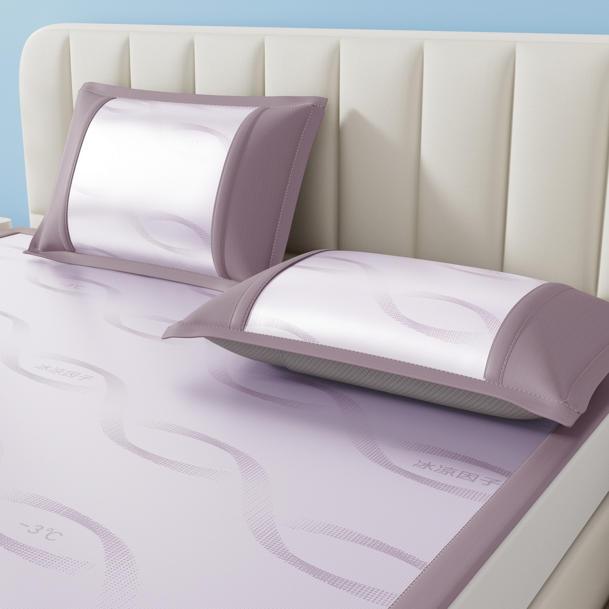 91家纺网 家纺一手货源 找家纺 雅诗帛 2026新款冰凉因子冰丝席-冰凉因子 冰凉因子-紫