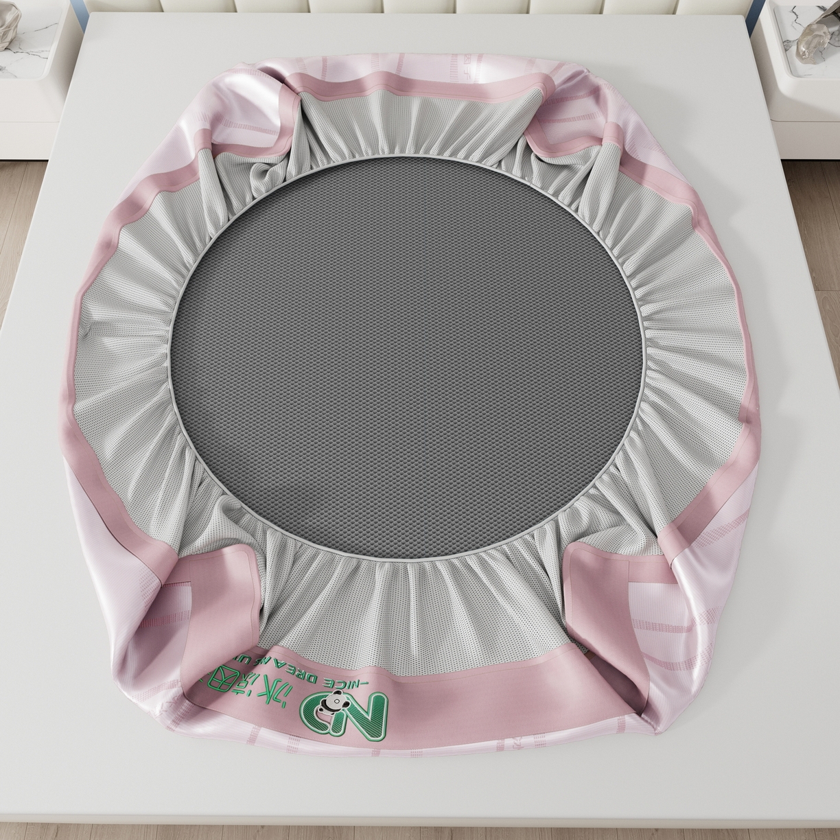 91家纺网 家纺一手货源 找家纺 雅诗帛 2026新款冰凉因子冰丝席-冰凉因子 冰凉因子-粉