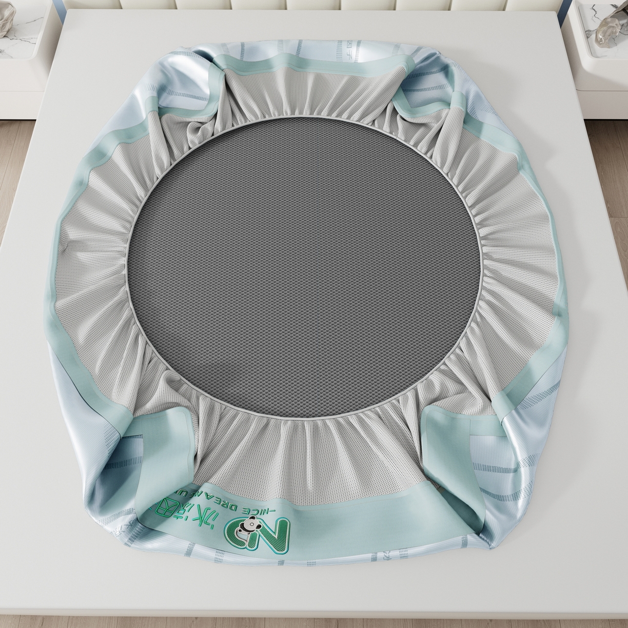 91家纺网 家纺一手货源 找家纺 雅诗帛 2026新款冰凉因子冰丝席-冰凉因子 冰凉因子-绿