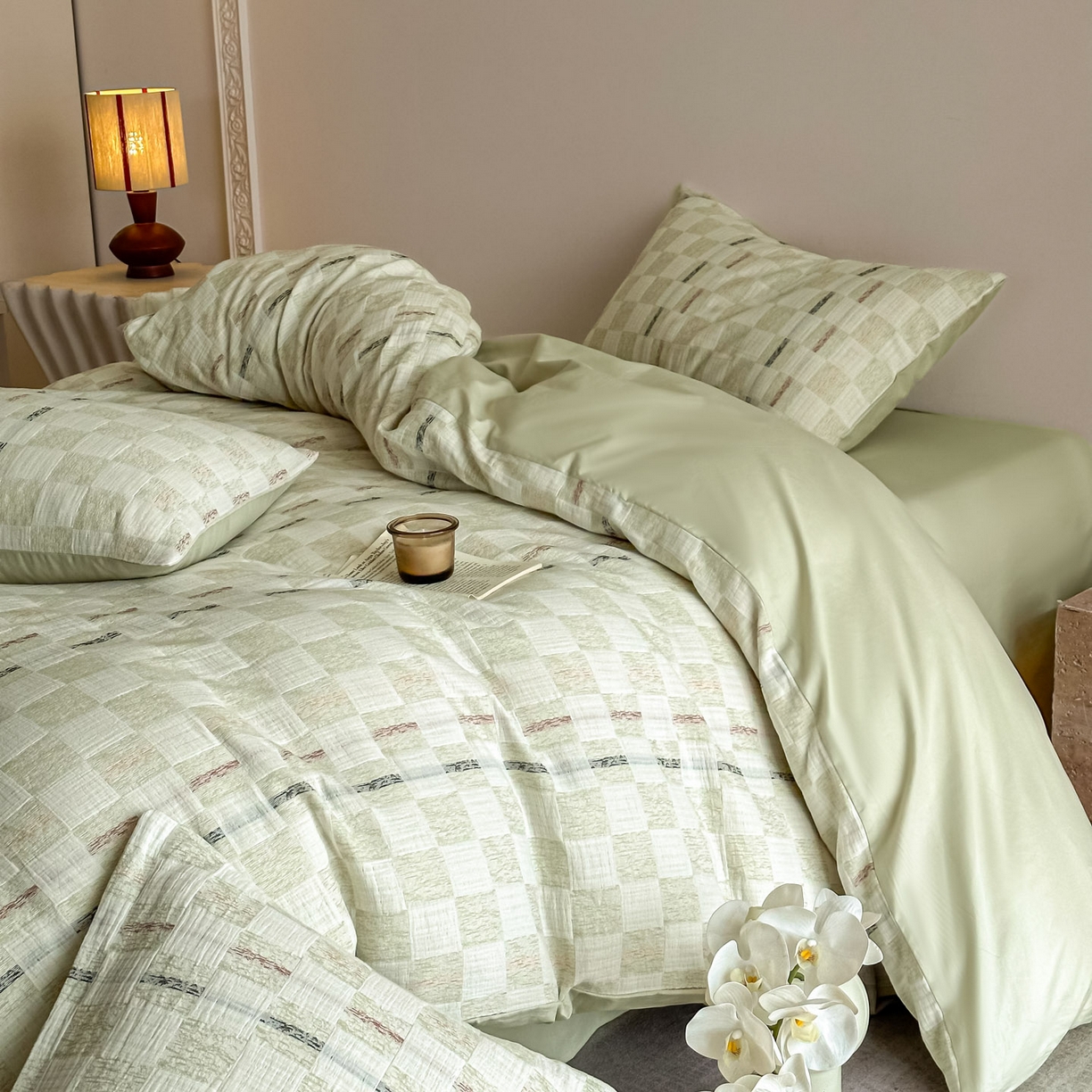 91家纺网 家纺一手货源 找家纺 （总）眠博士 2026新款色织水洗双层纱提花四件套