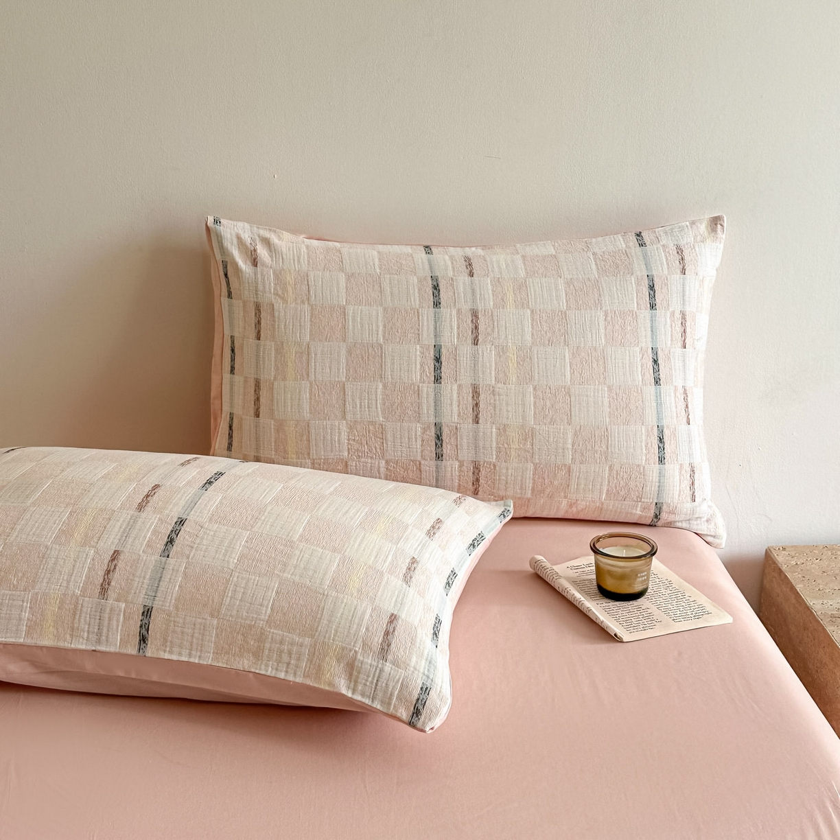 91家纺网 家纺一手货源 找家纺 （总）眠博士 2026新款色织水洗双层纱提花四件套