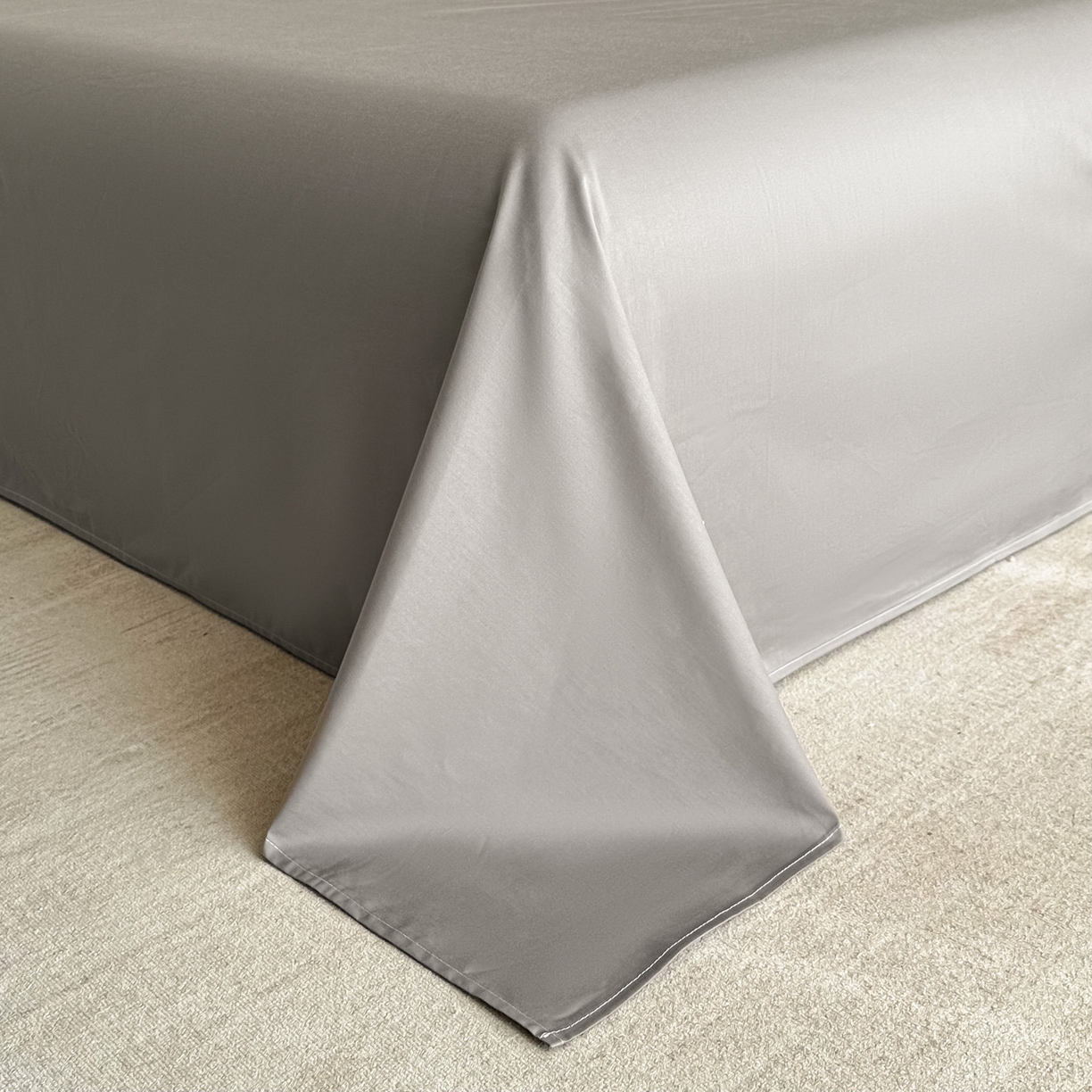 91家纺网 家纺一手货源 找家纺 眠博士 2026新款色织水洗双层纱提花四件套 曲奇灰格