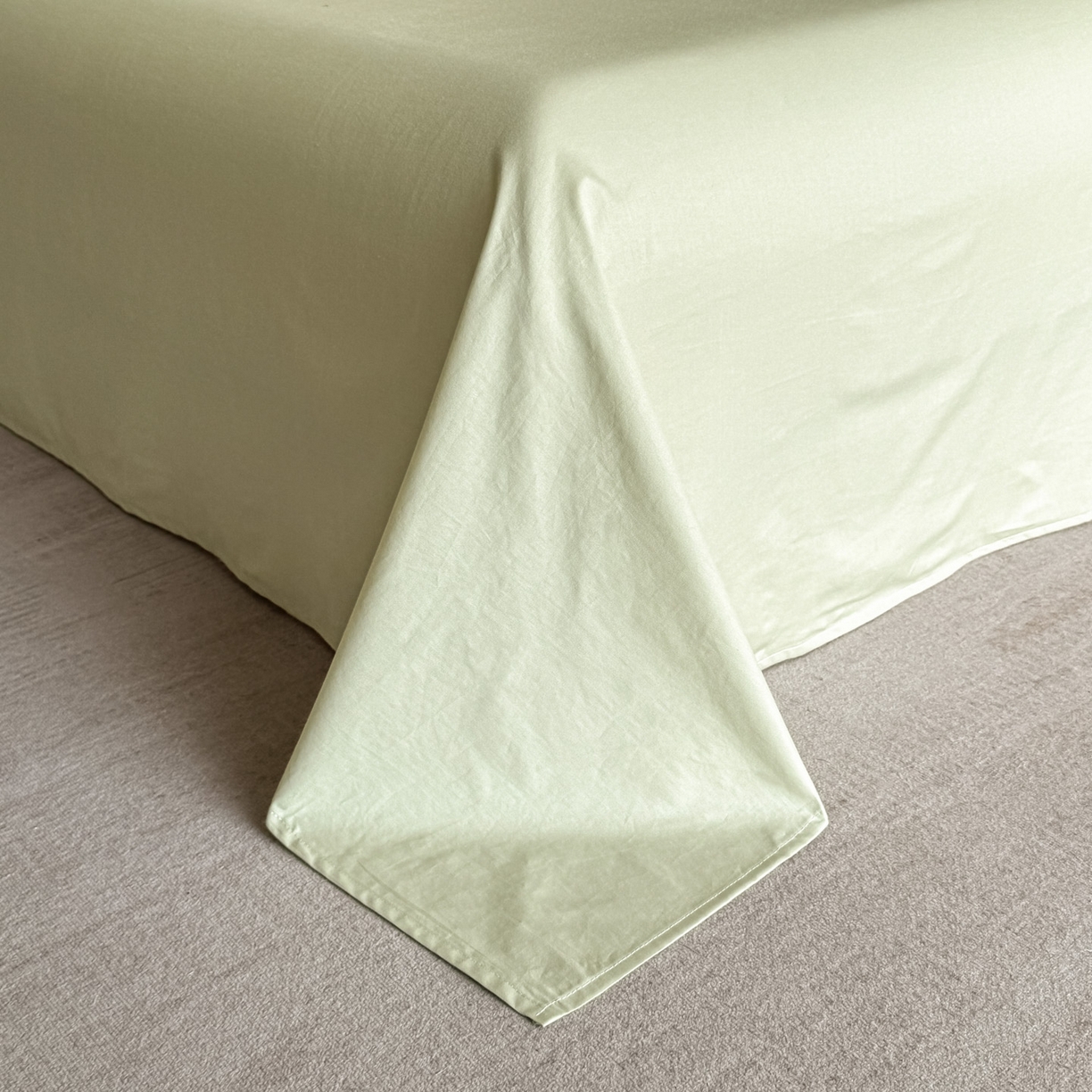 91家纺网 家纺一手货源 找家纺 眠博士 2026新款色织水洗双层纱提花四件套 曲奇绿格