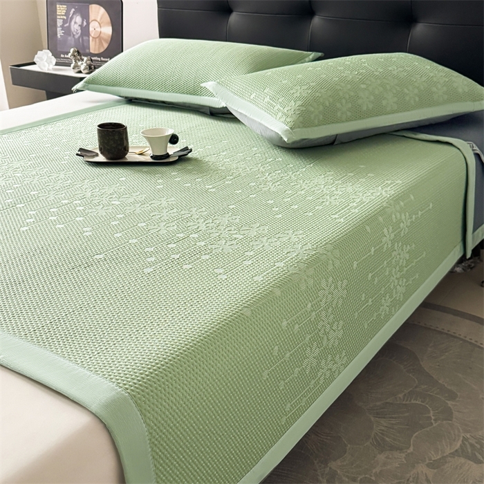 91家纺网 家纺一手货源 找家纺 （总）慕木家纺 2025新品A类PE提花冰豆豆凉席床流星雨系列(可供跨境压缩）