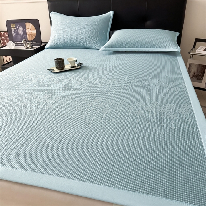 91家纺网 家纺一手货源 找家纺 （总）慕木家纺 2025新品A类PE提花冰豆豆凉席床流星雨系列(可供跨境压缩）