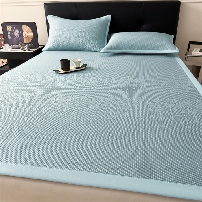 91家纺网 家纺一手货源 找家纺 （总）慕木家纺 2025新品A类PE提花冰豆豆凉席床流星雨系列(可供跨境压缩）