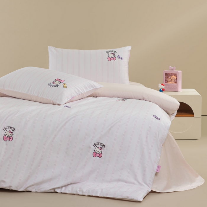 91家纺网 家纺一手货源 找家纺 （总）卡巴伦家纺 2026新款正版hellokitty长绒棉全棉纯棉四件套【联系客服获取授权后才可售卖】