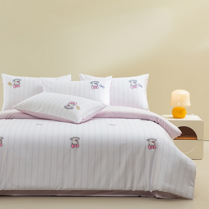 91家纺网 家纺一手货源 找家纺 卡巴伦家纺 2026新款正版hellokitty长绒棉全棉纯棉四件套【联系客服获取授权后才可售卖】 幸运kt（紫）