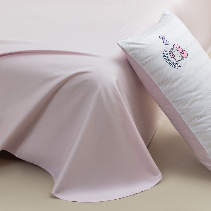 91家纺网 家纺一手货源 找家纺 卡巴伦家纺 2026新款正版hellokitty长绒棉全棉纯棉四件套【联系客服获取授权后才可售卖】 幸运kt（紫）