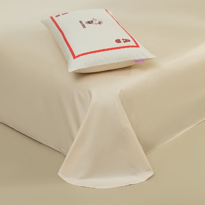 91家纺网 家纺一手货源 找家纺 卡巴伦家纺 2026新款正版hellokitty长绒棉全棉纯棉四件套【联系客服获取授权后才可售卖】 红心kt