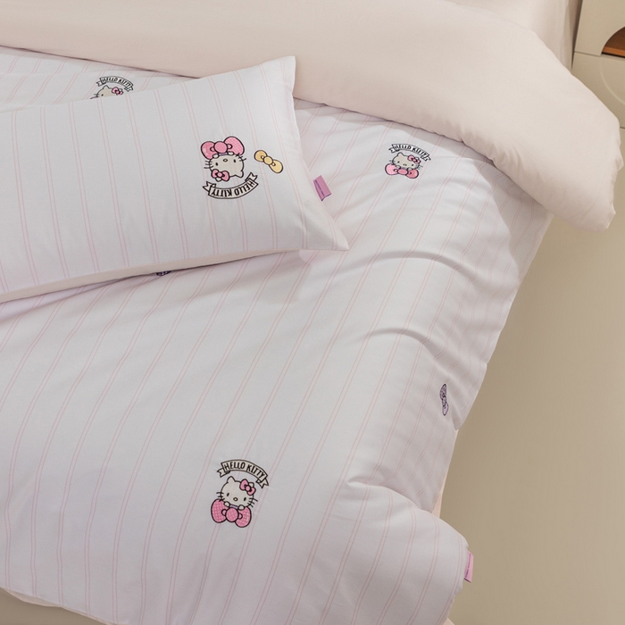 91家纺网 家纺一手货源 找家纺 卡巴伦家纺 2026新款正版hellokitty长绒棉全棉纯棉四件套【联系客服获取授权后才可售卖】 幸运kt（粉）