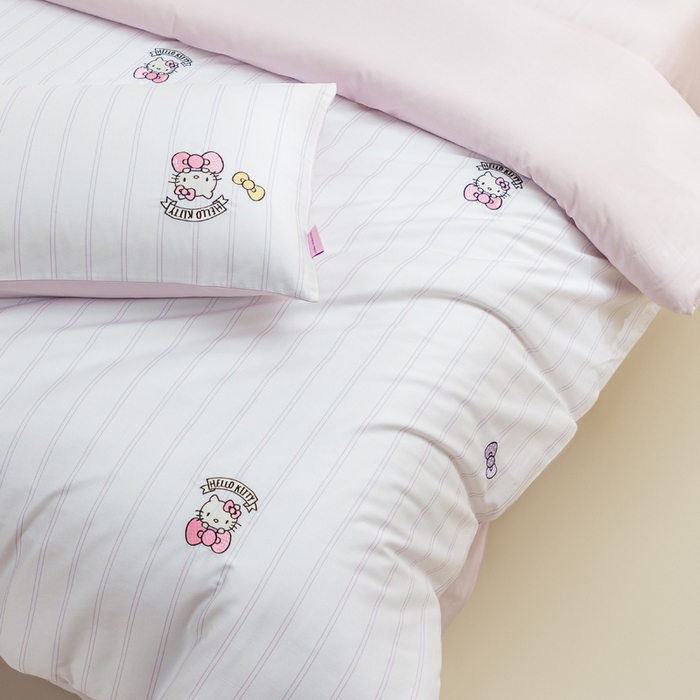 91家纺网 家纺一手货源 找家纺 卡巴伦家纺 2026新款正版hellokitty长绒棉全棉纯棉四件套【联系客服获取授权后才可售卖】 幸运kt（紫）