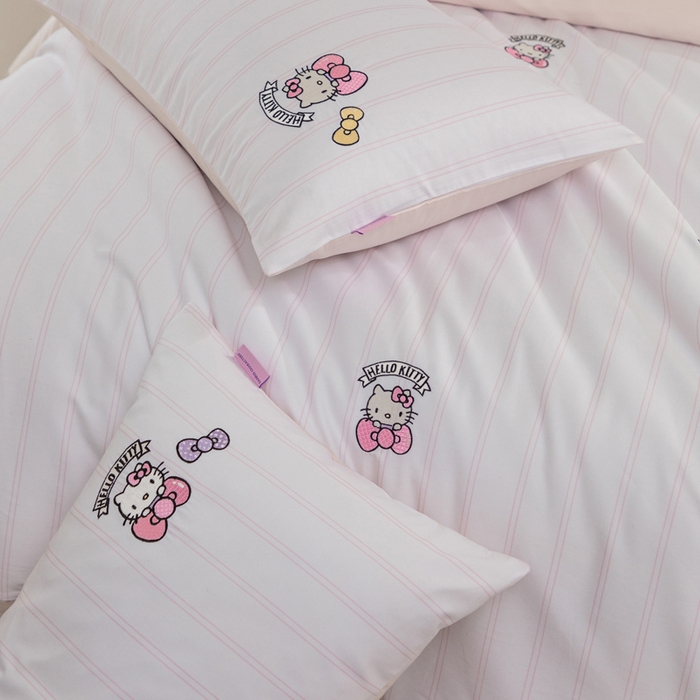 91家纺网 家纺一手货源 找家纺 卡巴伦家纺 2026新款正版hellokitty长绒棉全棉纯棉四件套【联系客服获取授权后才可售卖】 幸运kt（粉）