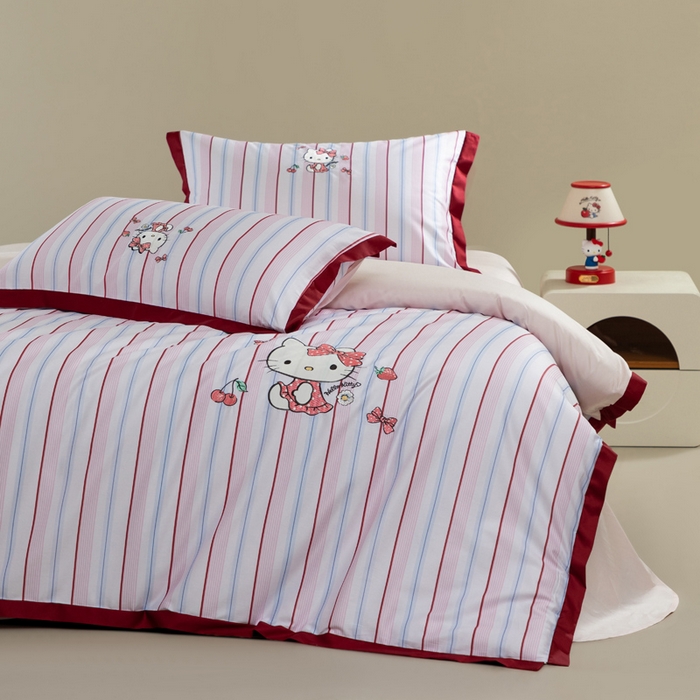 卡巴伦家纺 2026新款正版hellokitty长绒棉全棉纯棉四件套【联系客服获取授权后才可售卖】 元氣Kitty