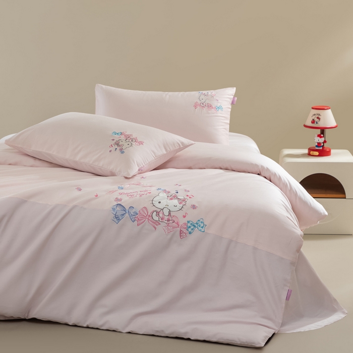 卡巴伦家纺 2026新款正版hellokitty长绒棉全棉纯棉四件套【联系客服获取授权后才可售卖】 软绵绵kt